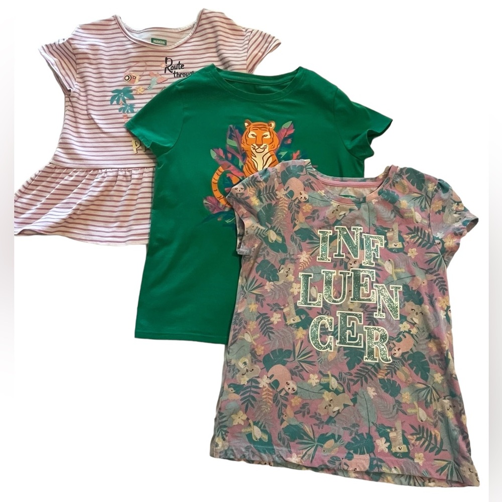 Lot of 3 girls shirts Cat & Jack and Garanimals brand size 8 medium